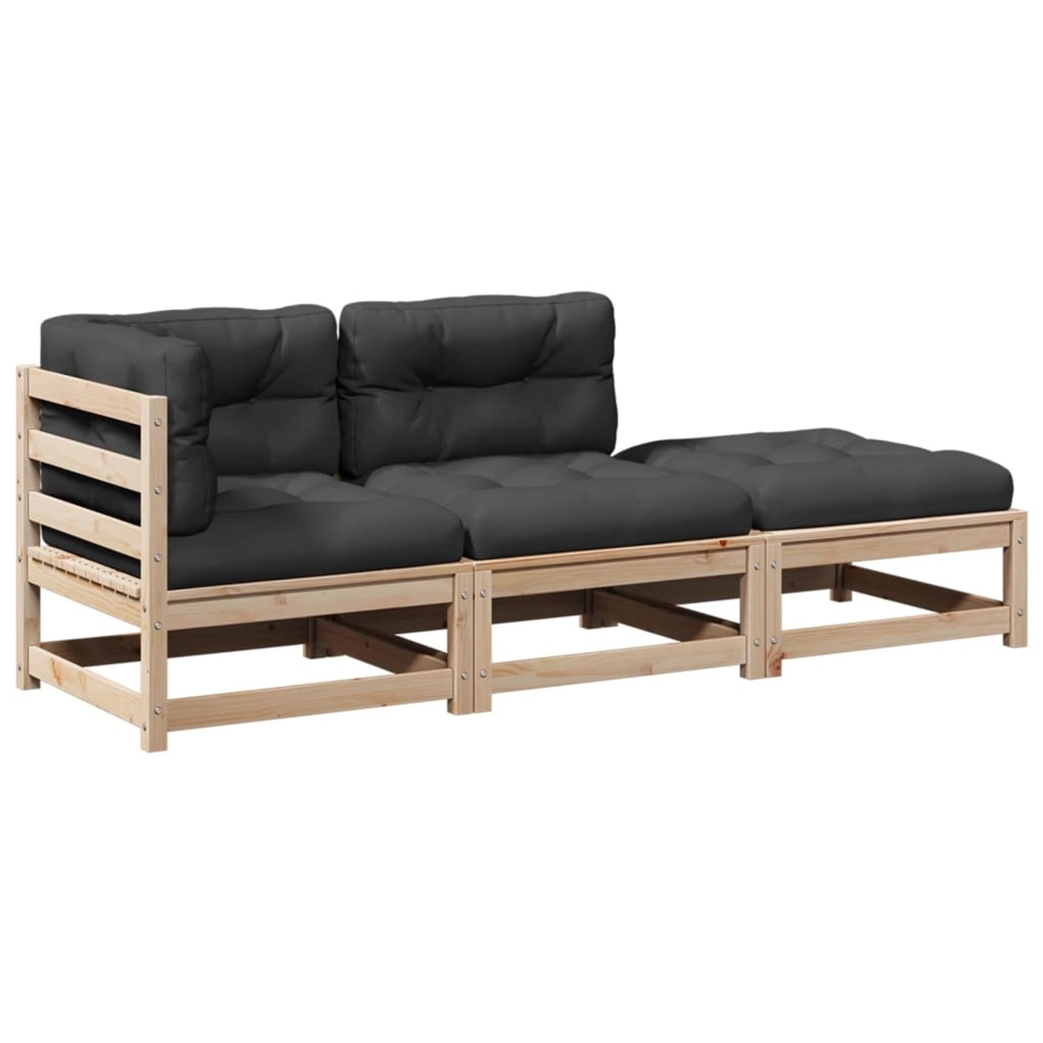 vidaXL 3-Tlg Garten-Sofagarnitur mit Kissen Massivholz Kiefer 3295830 günstig online kaufen