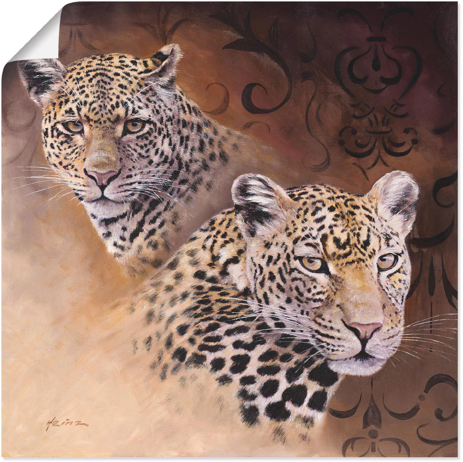 Artland Wandbild "Leoparden", Wildtiere, (1 St.), als Alubild, Outdoorbild, günstig online kaufen