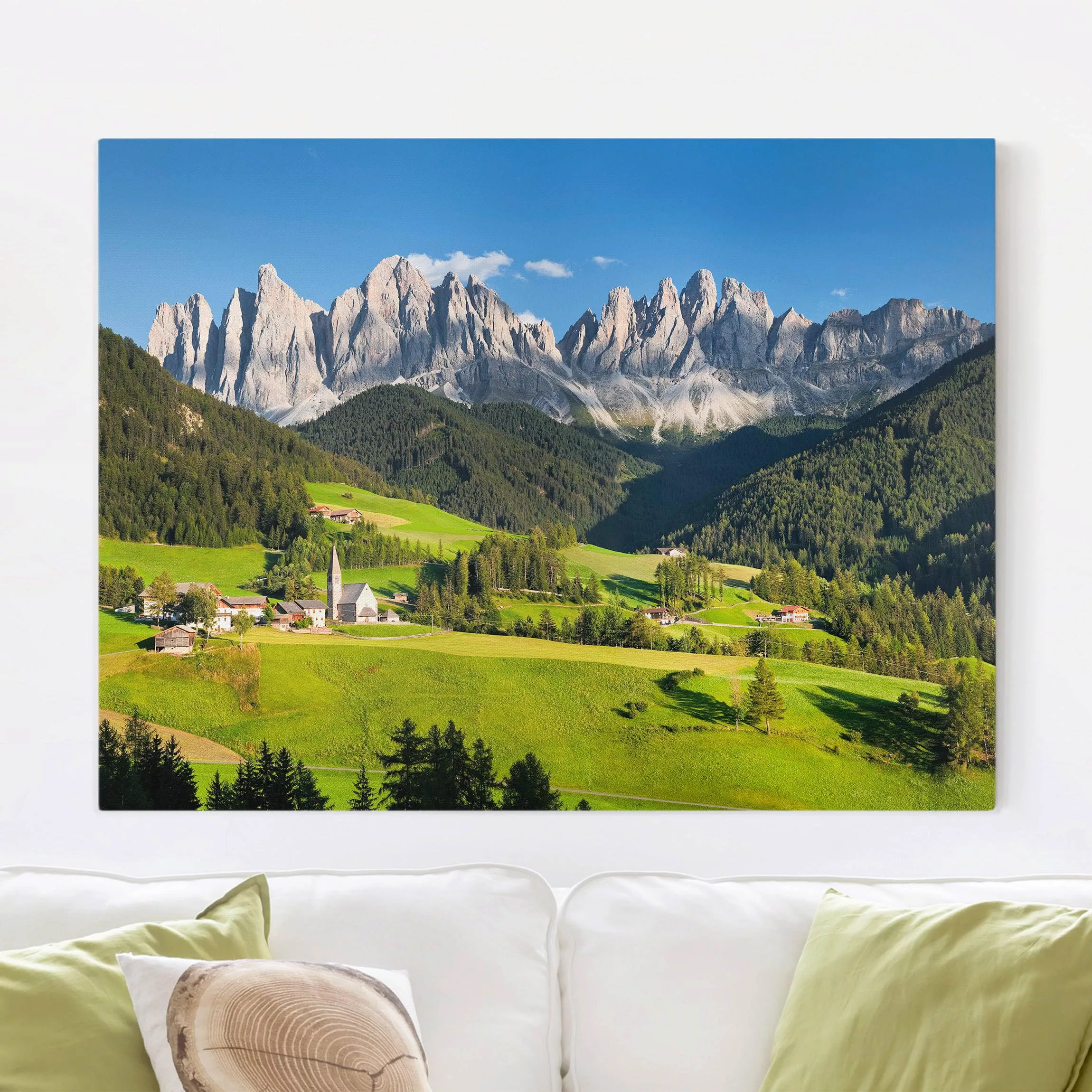 Leinwandbild Berg - Querformat Geislerspitzen in Südtirol günstig online kaufen