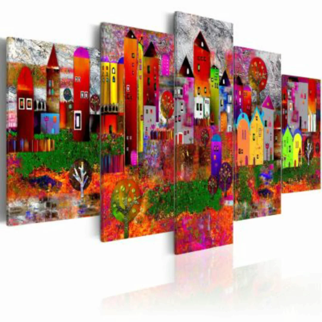 artgeist Wandbild Colourful Small Town mehrfarbig Gr. 200 x 100 günstig online kaufen