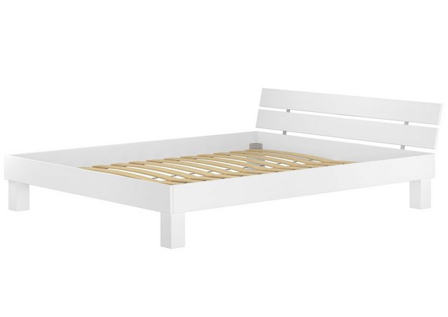 ERST-HOLZ Bett Futonbett Doppelbett Ehebett Buche massiv waschweiß 160x200, günstig online kaufen