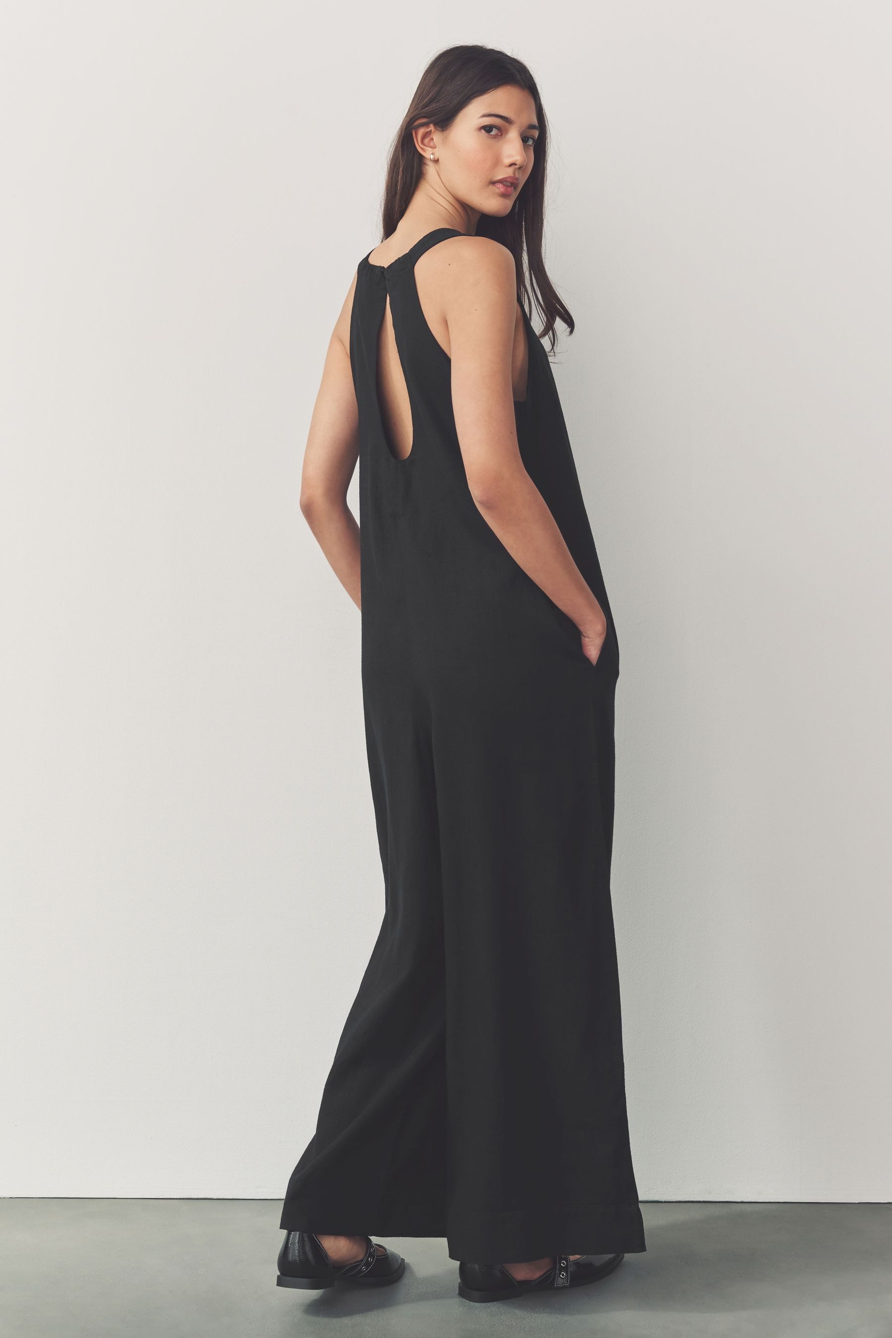 Next Jumpsuit Ärmelloser Jumpsuit aus Leinenmix, günstig online kaufen