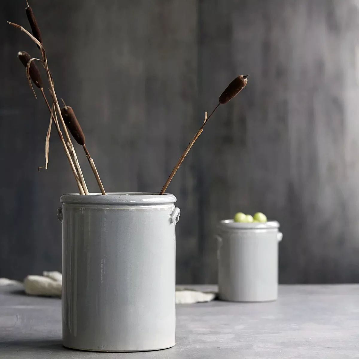 Blumentopf Pottery Gr. XL in dunklem Grau aus Ton günstig online kaufen