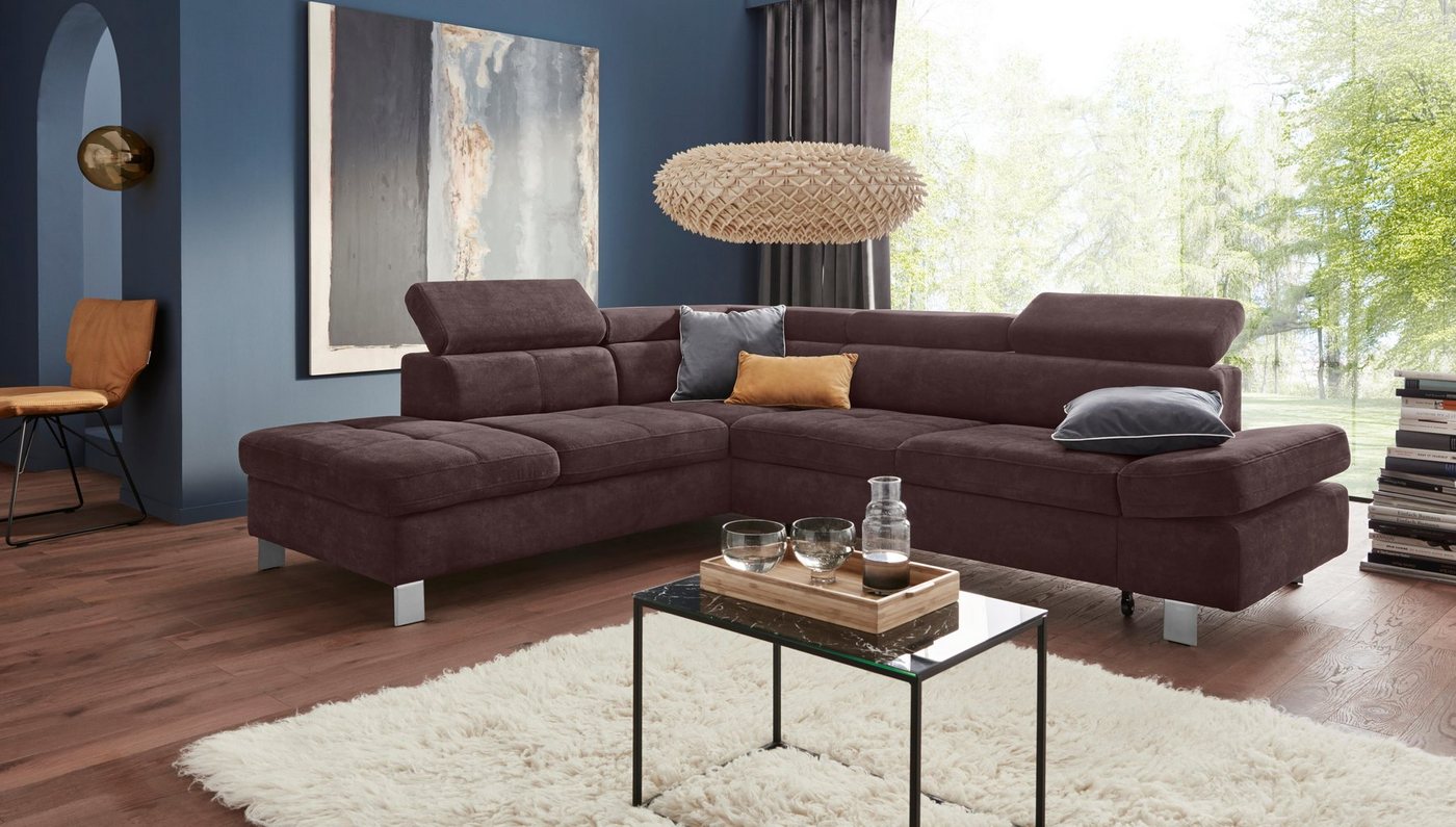 exxpo - sofa fashion Ecksofa Fiji, L-Form, mit Kopf- bzw. Rückenverstellung günstig online kaufen