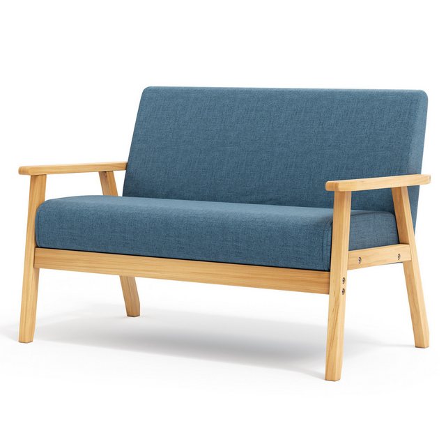 NAIMP Sofa Modern Sessel Holz und Leinenstoff für Wohnzimmer Schlafzimmer günstig online kaufen