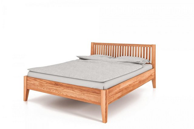 Natur24 Einzelbett Bett Sydo 1 Sonderlänge 120x220 Kernbuche Holzkopfteil u günstig online kaufen