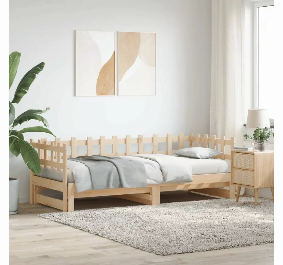 furnicato Bett Tagesbett Ausziehbar 2x(80x200) cm Massivholz Kiefer günstig online kaufen