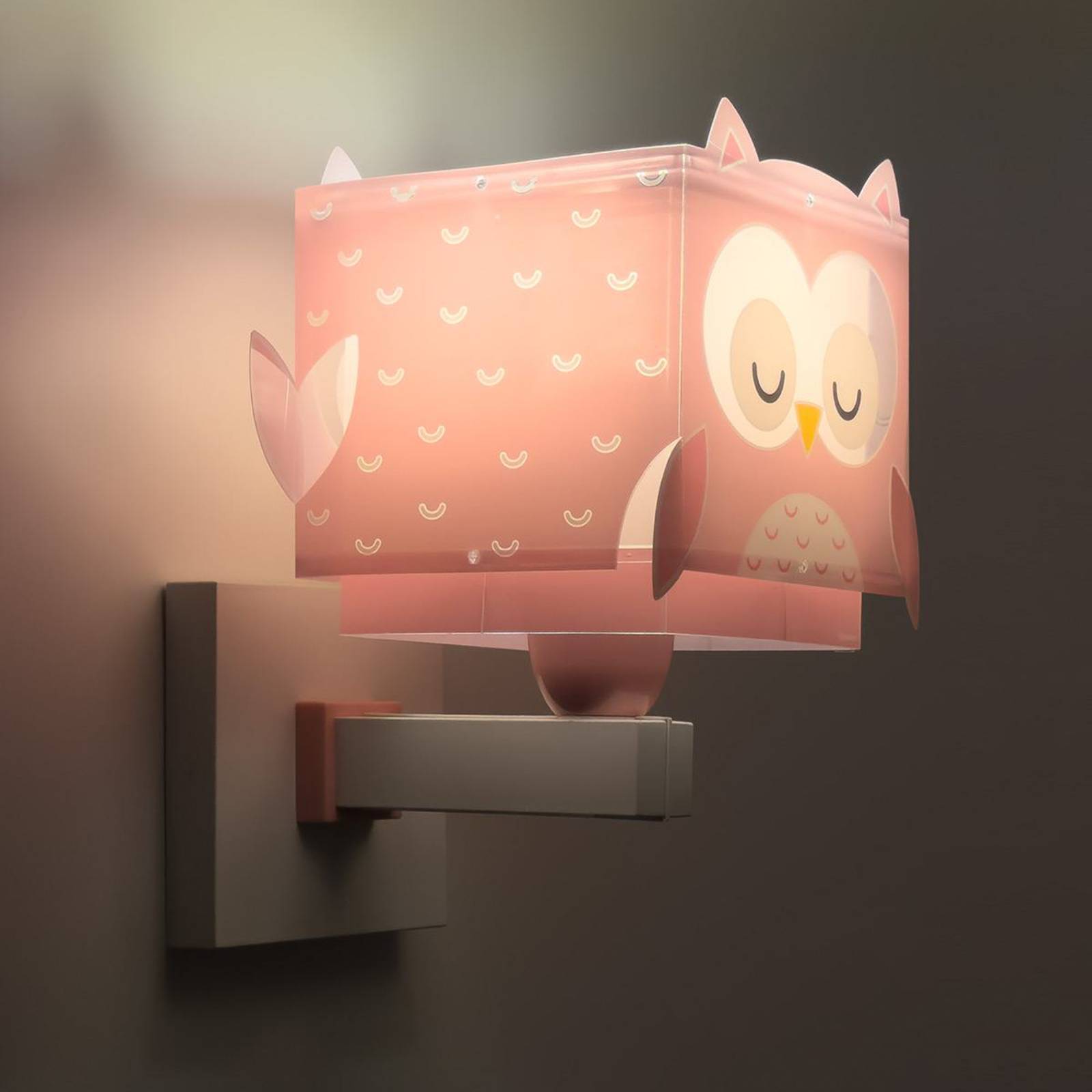 Dalber Wandleuchte Little Owl mit Stecker, rosa, E27 günstig online kaufen