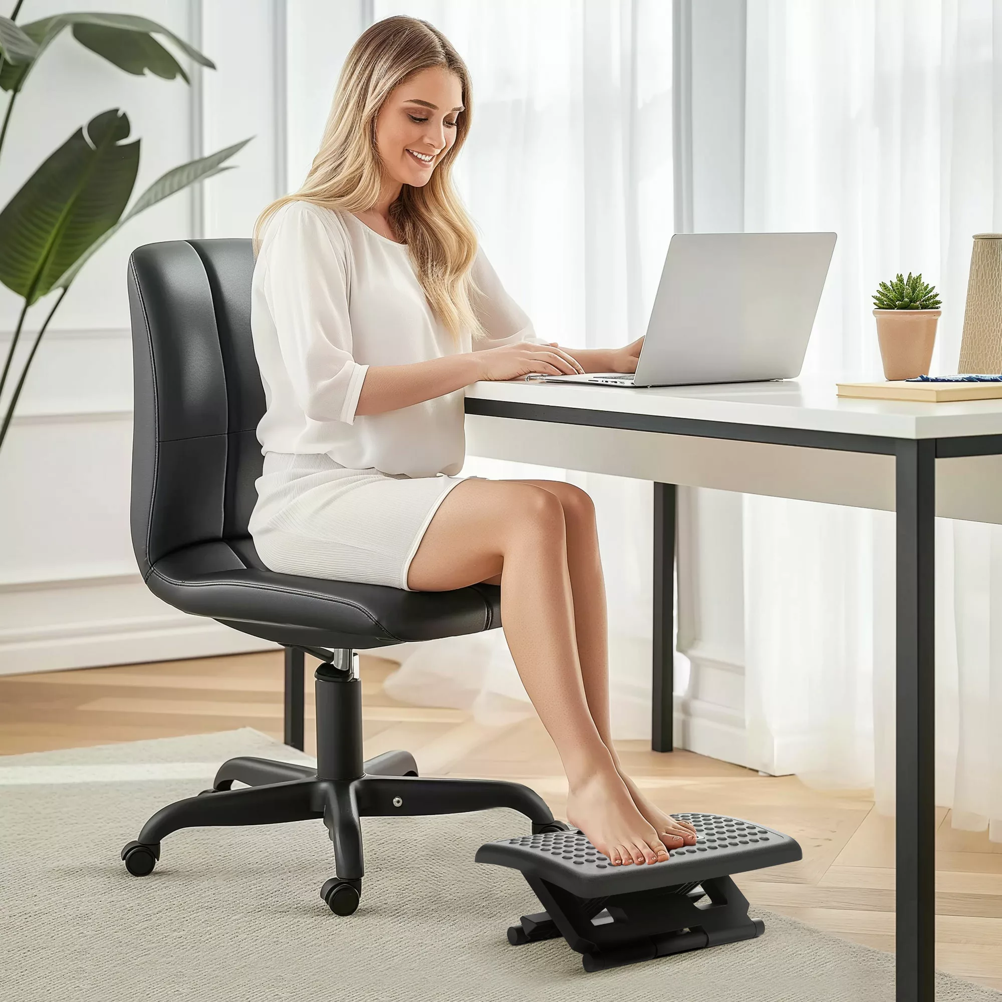 HOMCOM Fußstütze Schreibtisch Höhenverstellbar Fußablage, Ergonomische Fußs günstig online kaufen