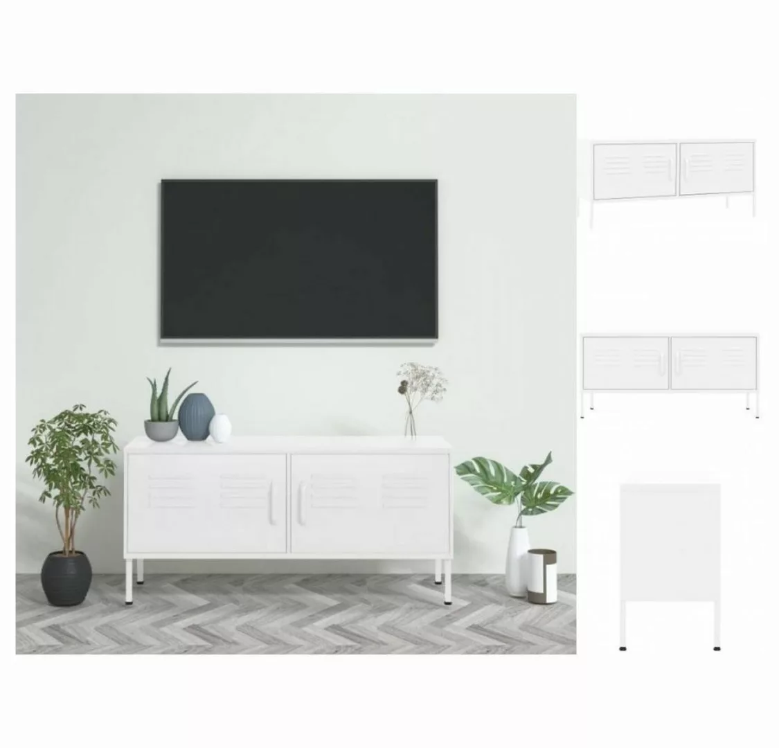 vidaXL TV-Schrank TV-Schrank Weiß 105x35x50 cm Stahl Lowboard günstig online kaufen