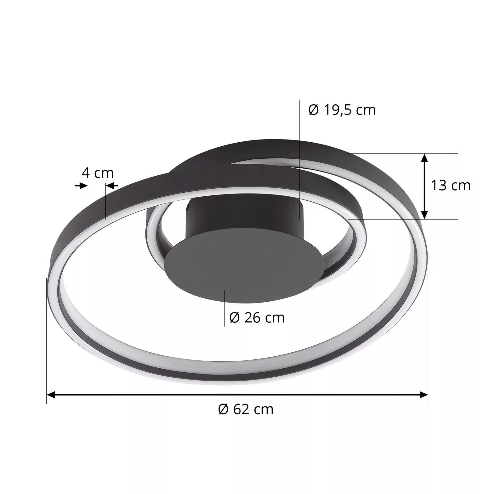 Lindby Erlinik LED-Deckenleuchte, stepdim, schwarz günstig online kaufen