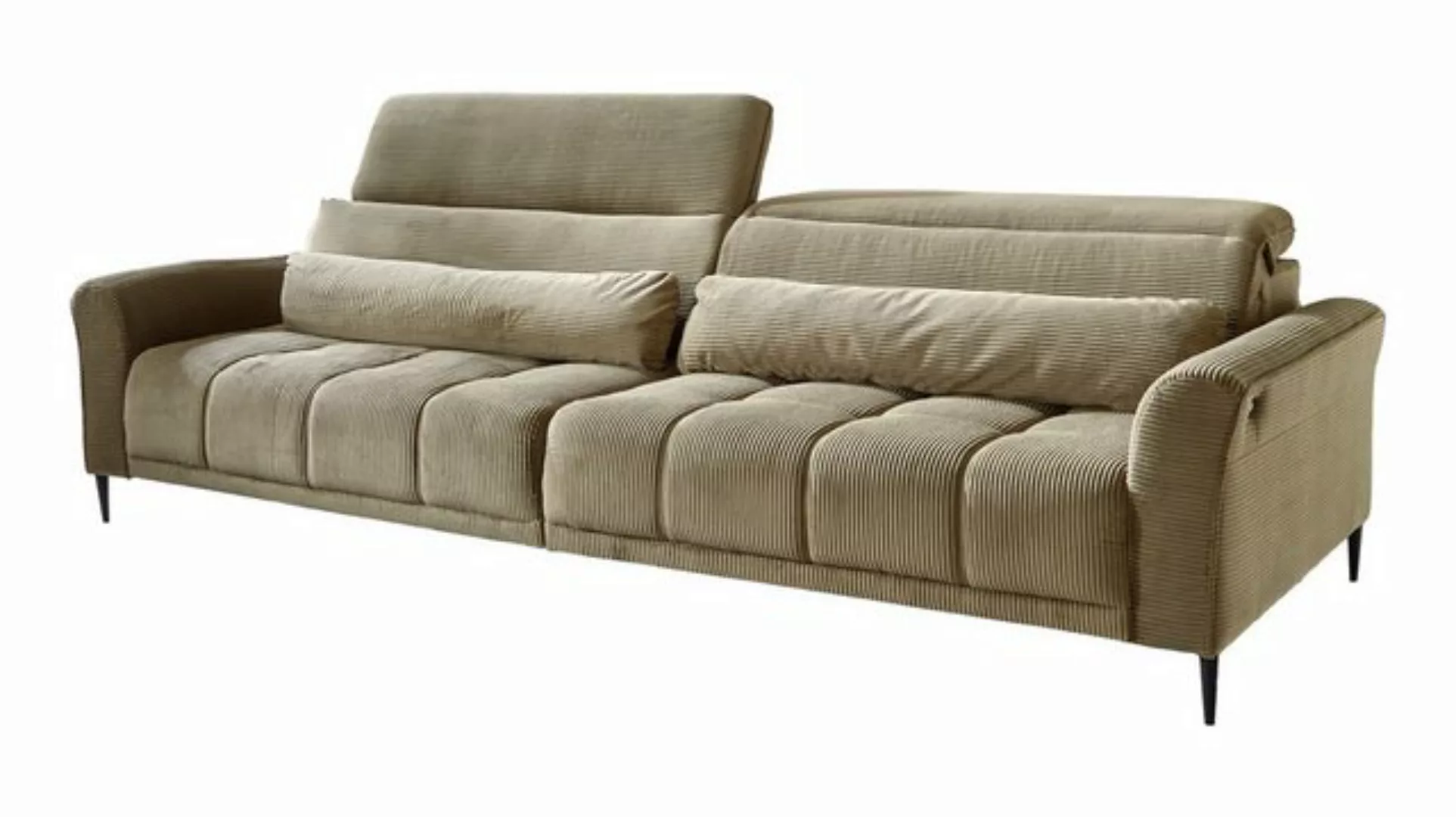 Massivart® Big-Sofa LOGAN Cord grün, grau, beige, rost 280 cm / 4-Sitzer, S günstig online kaufen