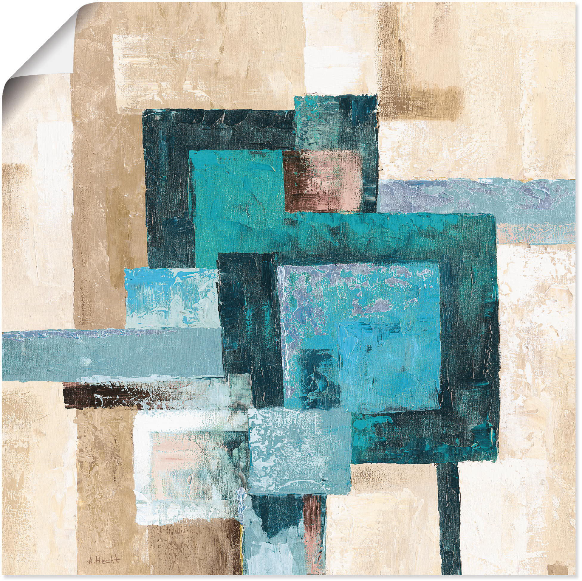 Artland Wandbild »Abstrakte Karos«, Muster, (1 St.), als Leinwandbild, Post günstig online kaufen