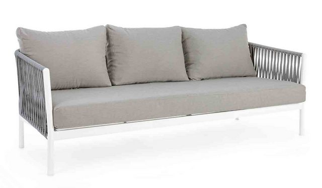 Bizzotto Gartensofa 3-Sitzer Sofa Florencia mit Kissen, Weiß günstig online kaufen