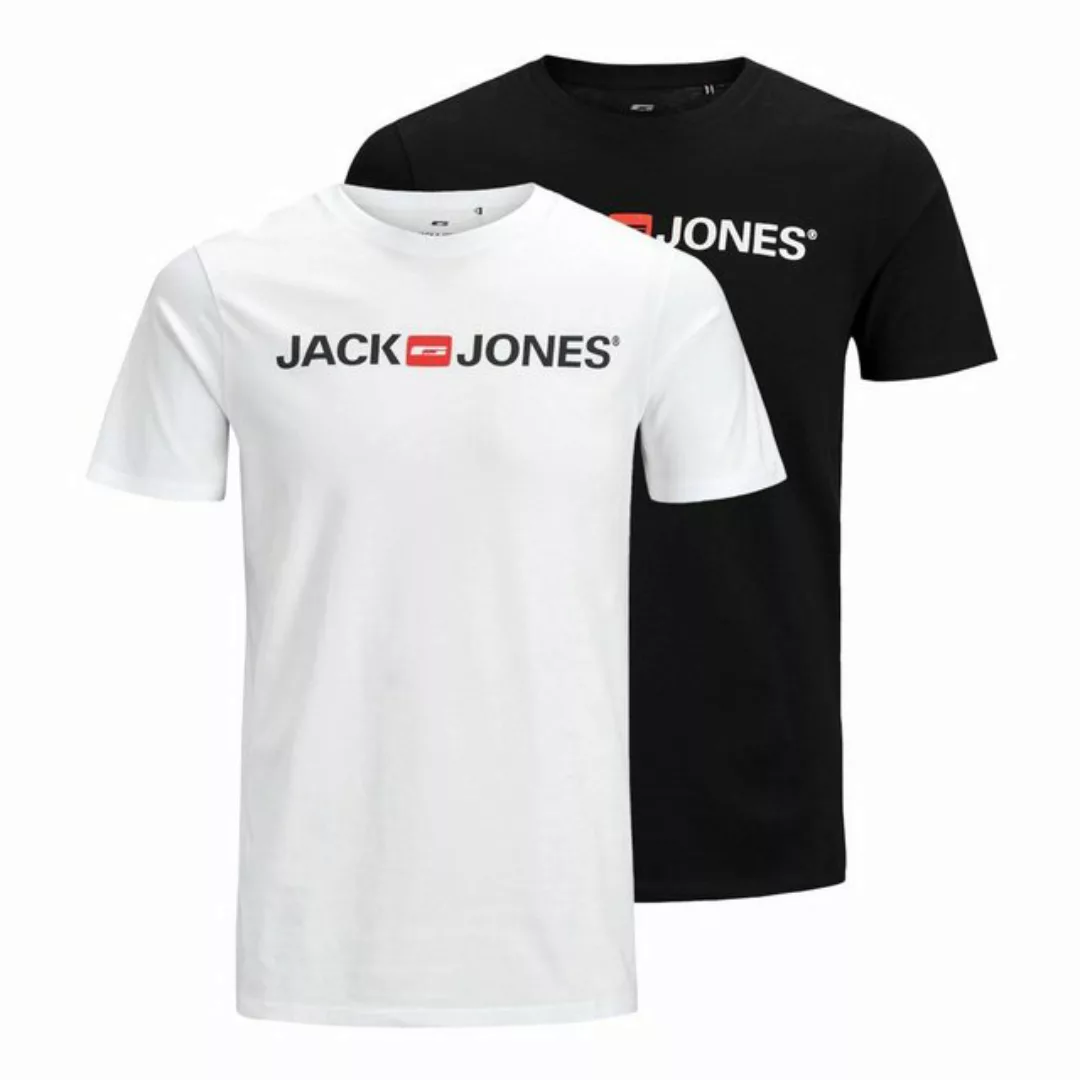 Jack & Jones T-Shirt 2er Pack Logo Tee Crew Neck mit Markenschriftzug günstig online kaufen