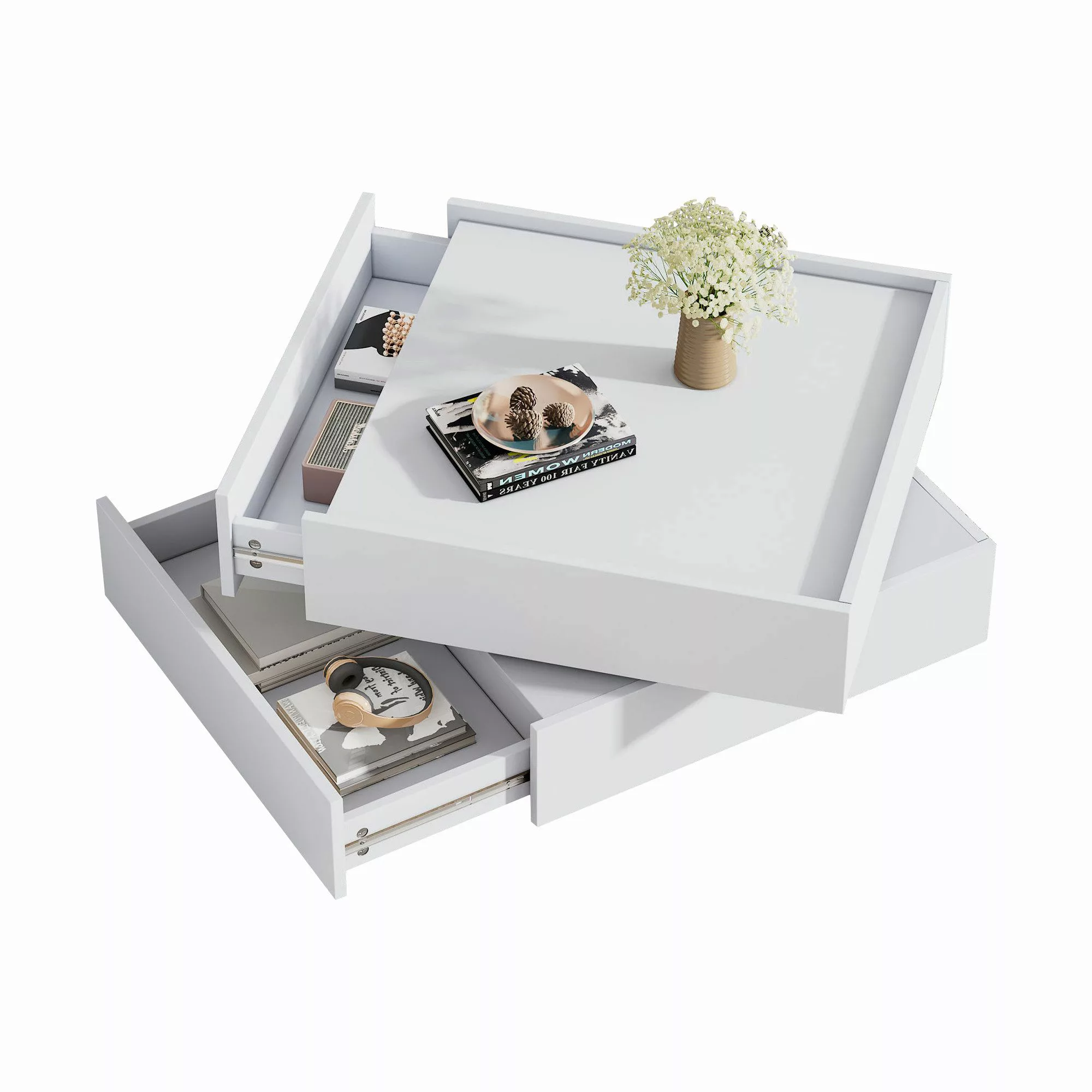 MODFU Couchtisch 360° drehbare Tischplatte (Satztisch, günstig online kaufen