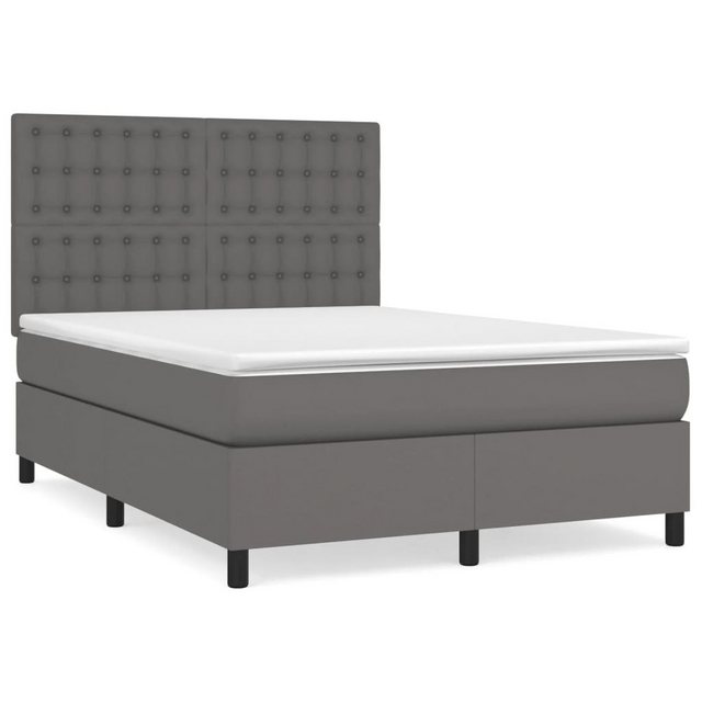 vidaXL Boxspringbett Bett Boxspringbett mit Matratze Kunstleder (140 x 200 günstig online kaufen