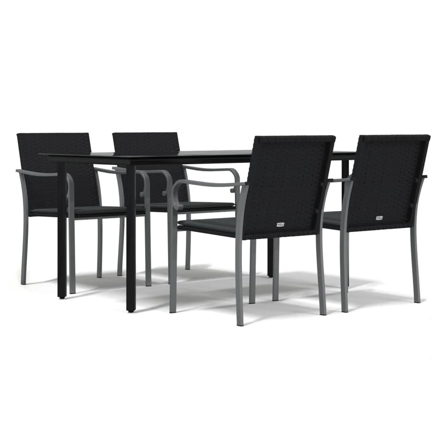 vidaXL 5-Tlg Garten-Essgruppe mit Kissen Poly Rattan und Stahl 3186963 günstig online kaufen