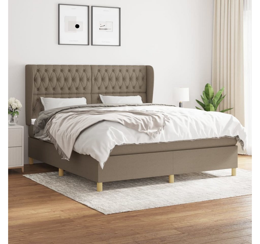 vidaXL Boxspringbett Boxspringbett mit Matratze Taupe 180x200 cm Stoff Bett günstig online kaufen