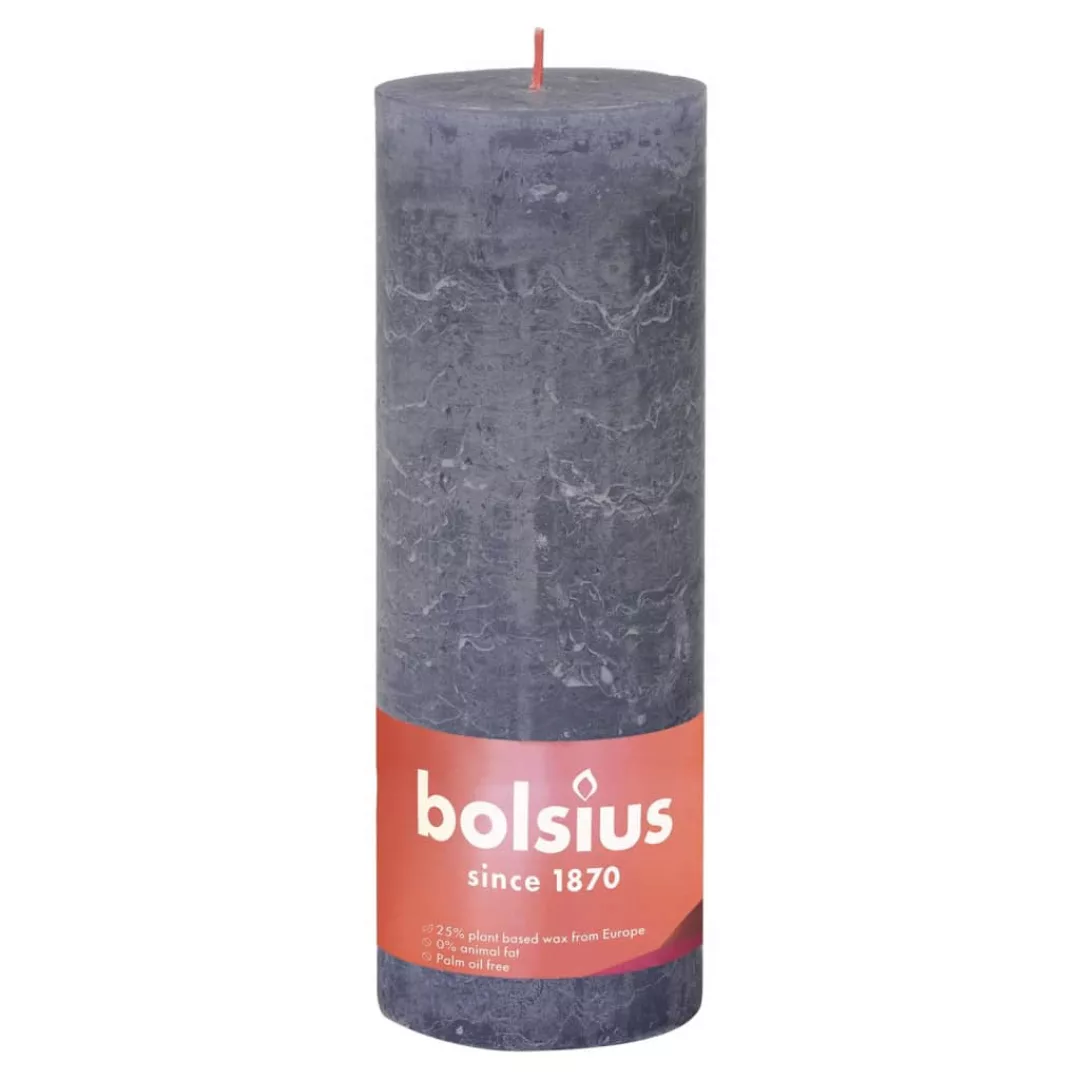 Bolsius Rustikale Stumpenkerzen Shine 4 Stk. 190x68 Mm Dämmerungsblau günstig online kaufen