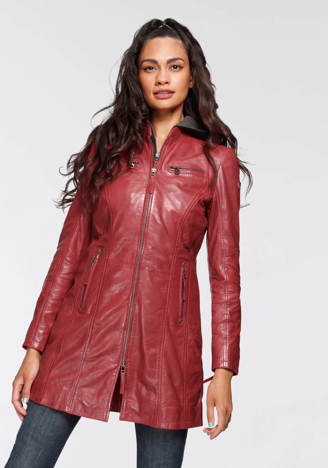 Mauritius Ledermantel "Bente", 2-in-1-Lederjacke mit abnehmbarem Kapuzen-In günstig online kaufen