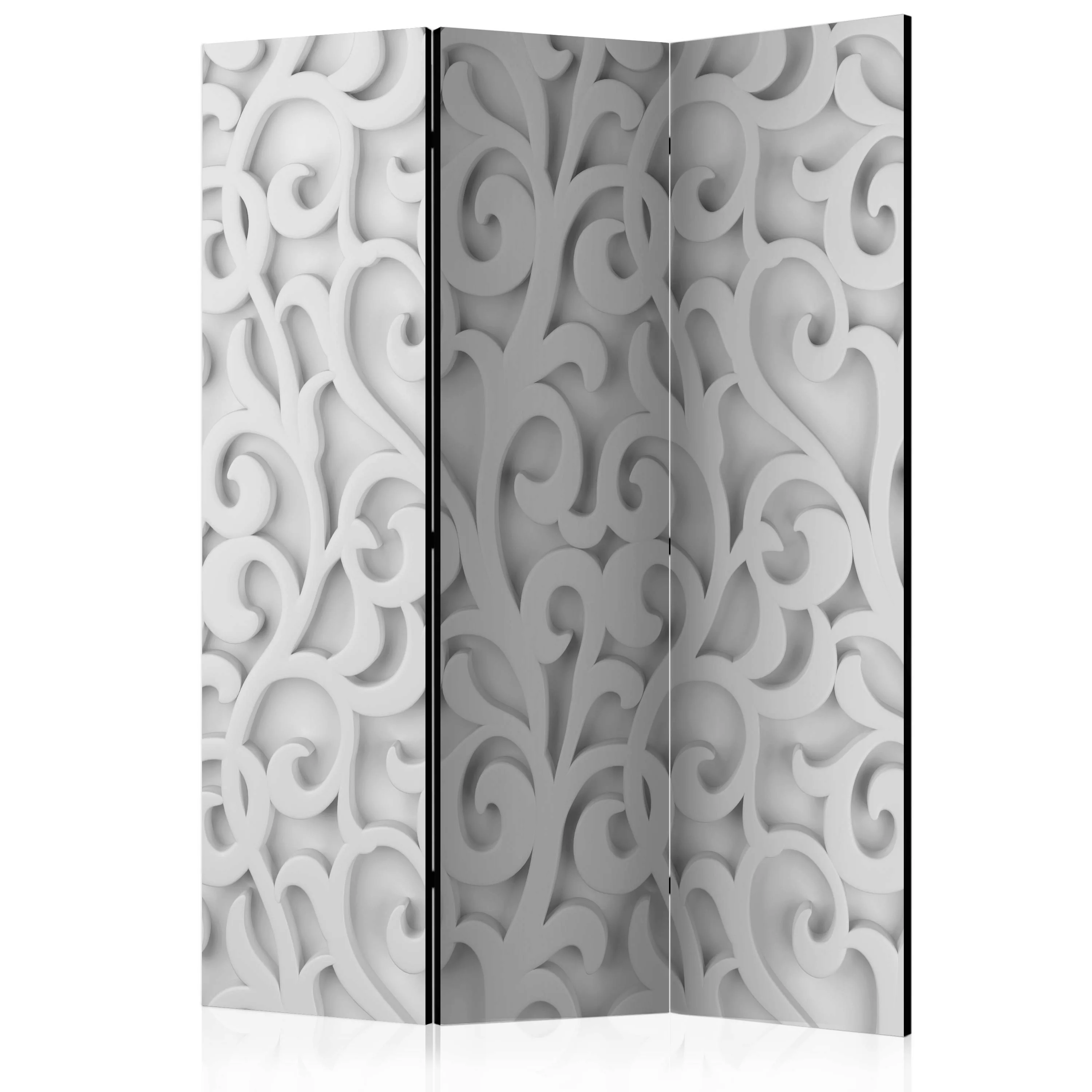 3-teiliges Paravent - White Ornament [room Dividers] günstig online kaufen