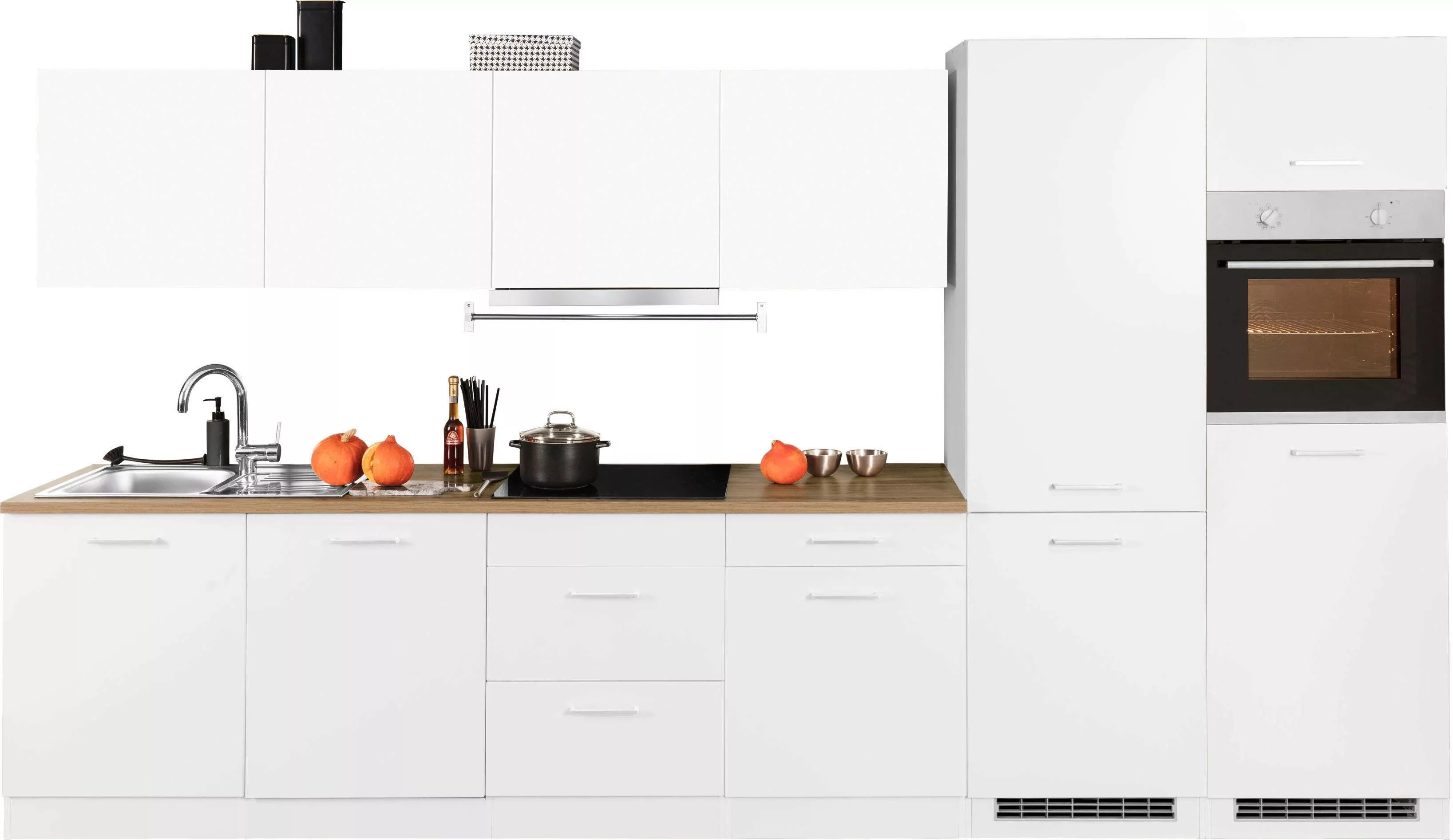 KOCHSTATION Küchenzeile "KS-Kehl", mit E-Geräten, Breite 360 cm, inkl. Kühl günstig online kaufen