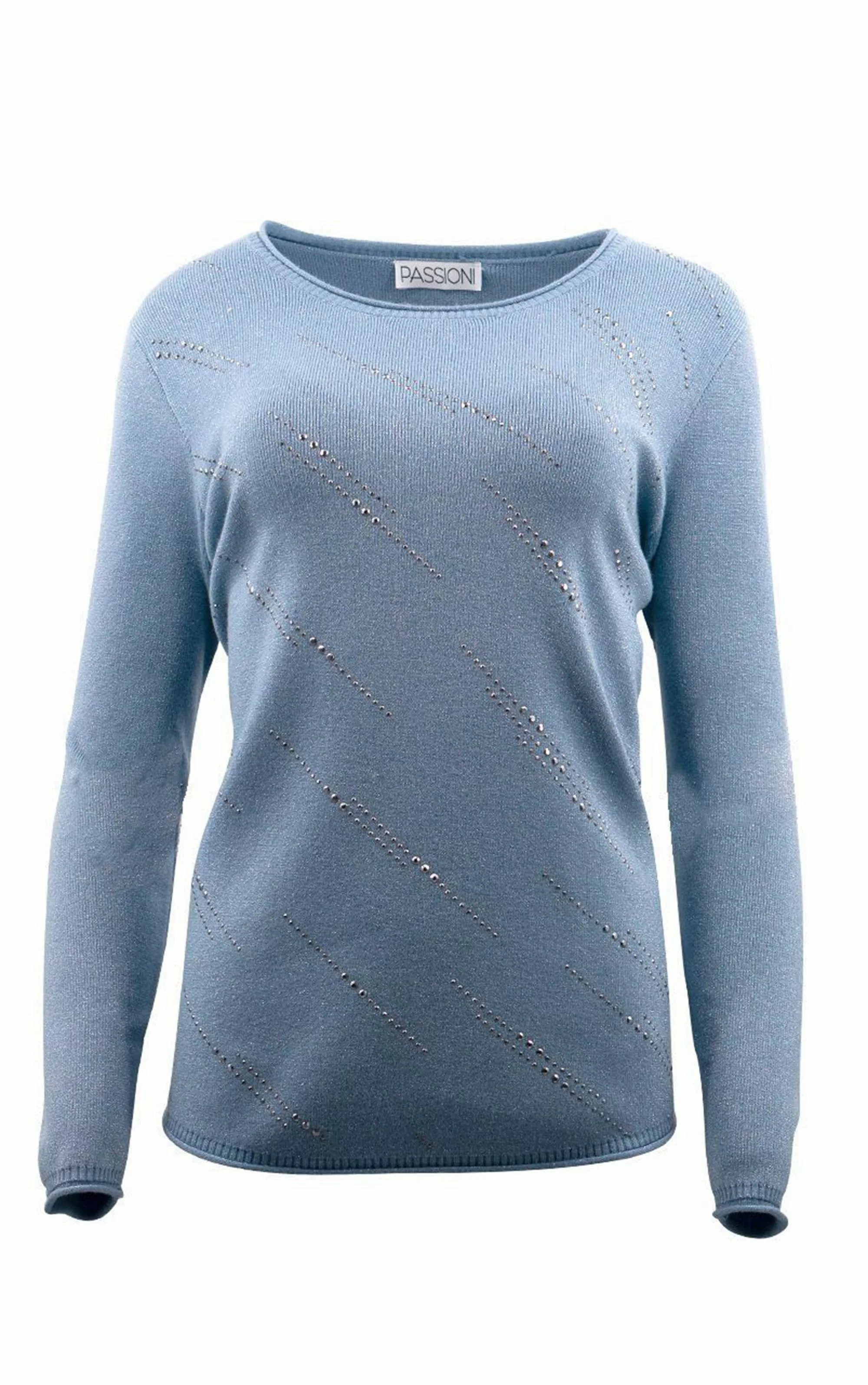 Passioni Strickpullover mit zartem Glitzermuster günstig online kaufen