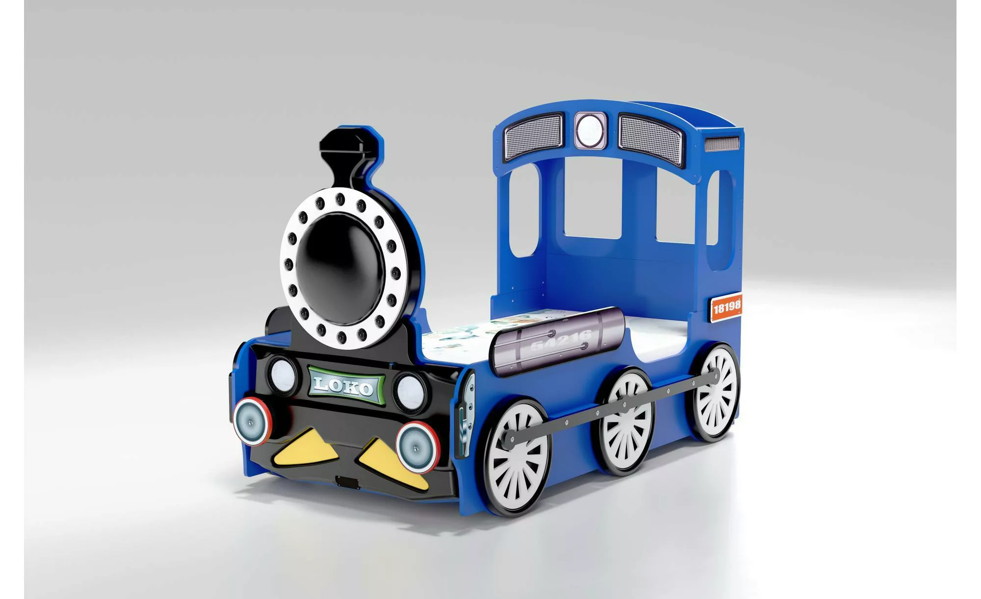 Autobett Lokomotive ¦ blau ¦ Maße (cm): B: 120 H: 137,5 Kindermöbel > Kinde günstig online kaufen
