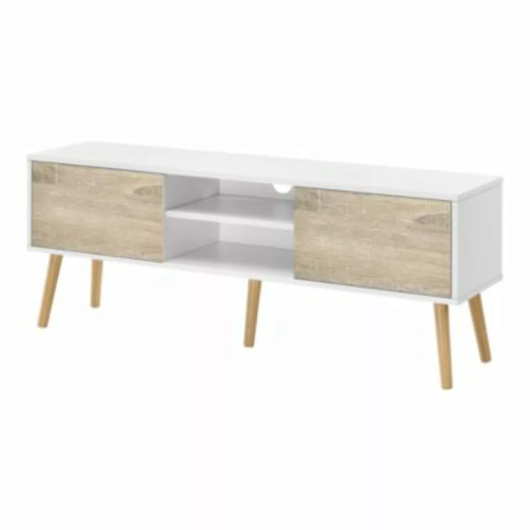 en.casa Fernsehtisch 120x29,5x46,5cm TV Lowboard 20kg mit Schranktüren und günstig online kaufen