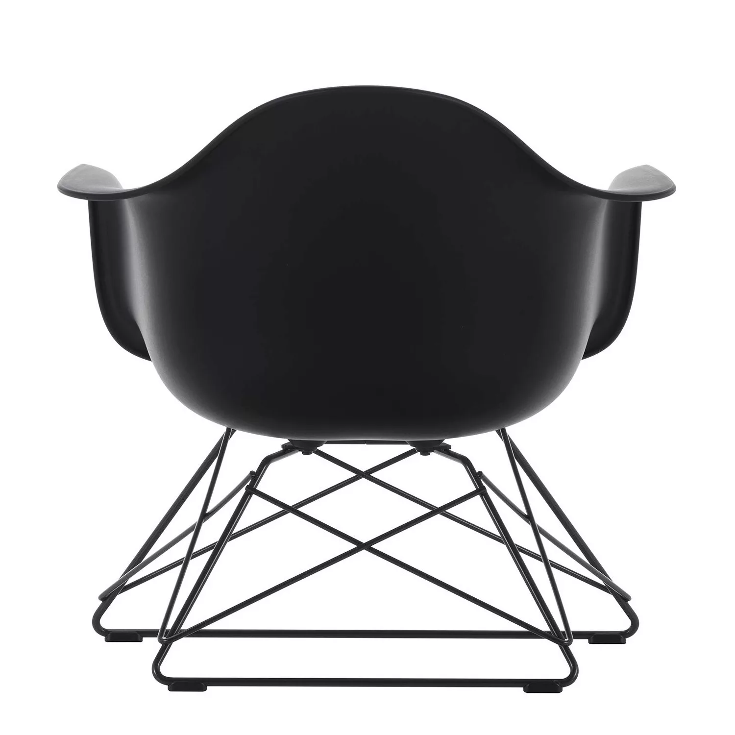 Vitra - Eames Plastic Armchair LAR Gestell schwarz - tiefschwarz/Sitzschale günstig online kaufen