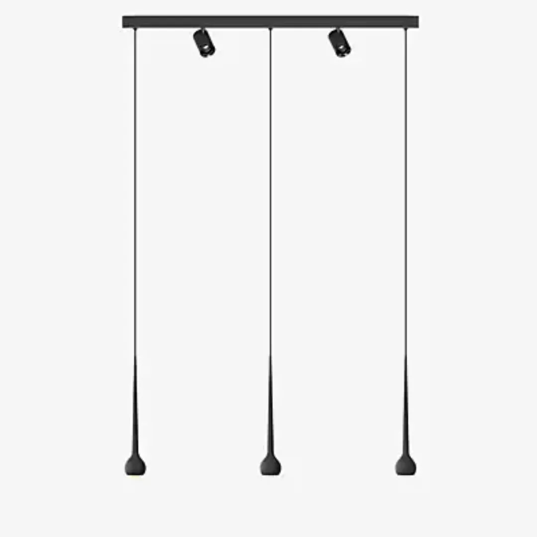 Grau Falling Sun Trace Pendelleuchte LED 5-flammig, schwarz - 200 cm günstig online kaufen