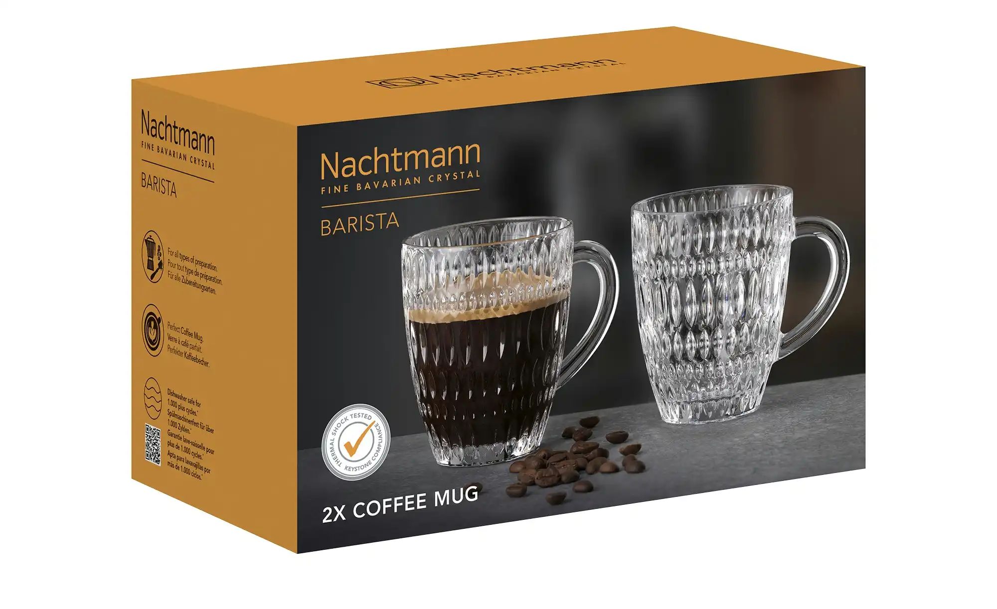 Nachtmann Kaffeebecher 2er Set Ethno Barista ¦ transparent/klar ¦ Glas  ¦ M günstig online kaufen