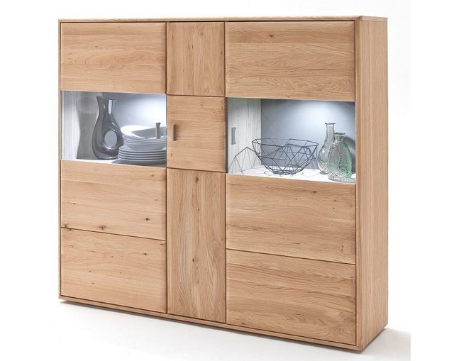 Woodford Kombi-Highboard  Dias ¦ holzfarben ¦ Maße (cm): B: 154 H: 140 T: 3 günstig online kaufen