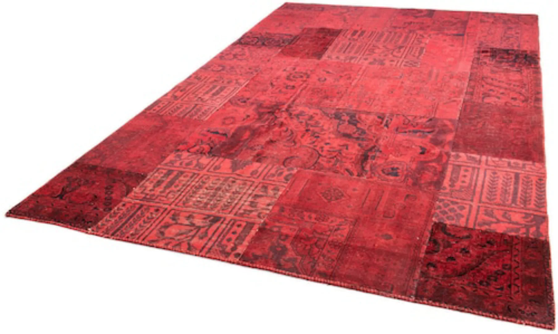 morgenland Teppich »Patchwork - 296 x 196 cm - dunkelrot«, rechteckig günstig online kaufen