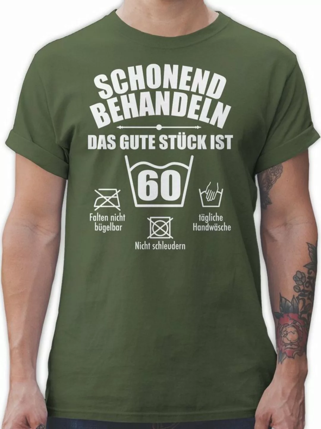 Shirtracer T-Shirt Schonend behandeln das gute stück ist 60 60. Geburtstag günstig online kaufen