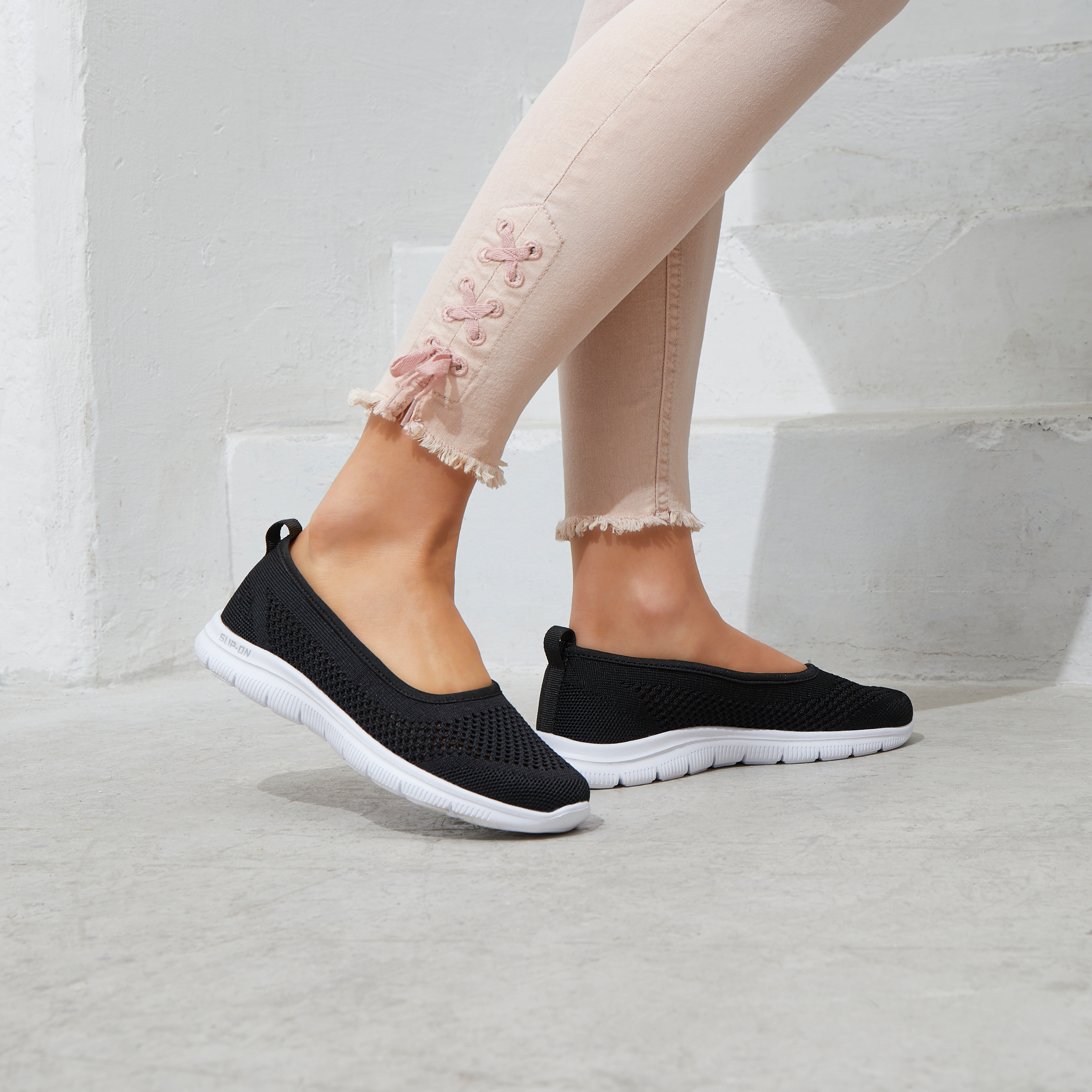 LASCANA Sneaker Ballerinas, ultraleichter Slipper, Slip-On-Sneaker, Freizei günstig online kaufen