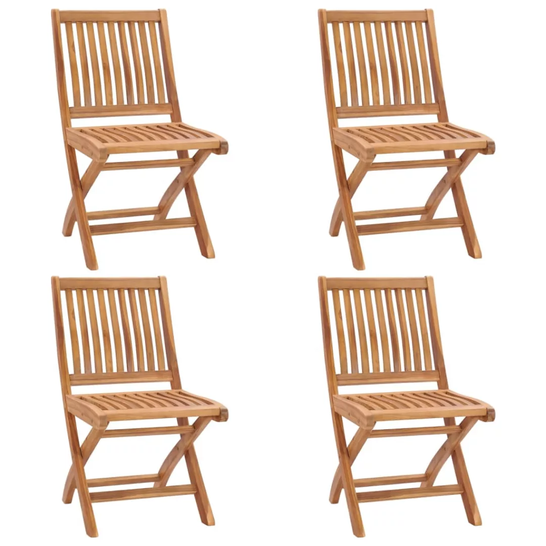 Klappbare Gartenstühle 4 Stk. Massivholz Teak günstig online kaufen