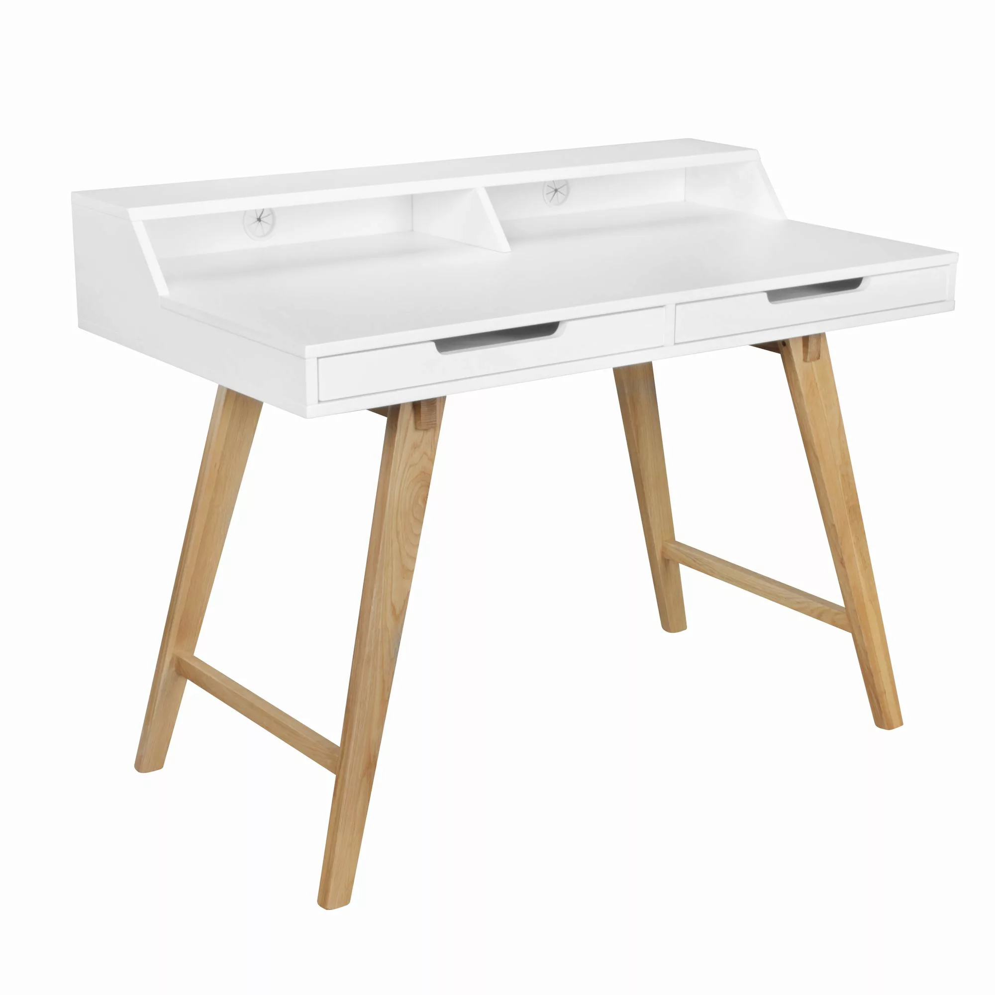 Schreibtisch 110 x 85 x 60 cm MDF-Holz skandinavisch weiß matt Arbeitstisch günstig online kaufen