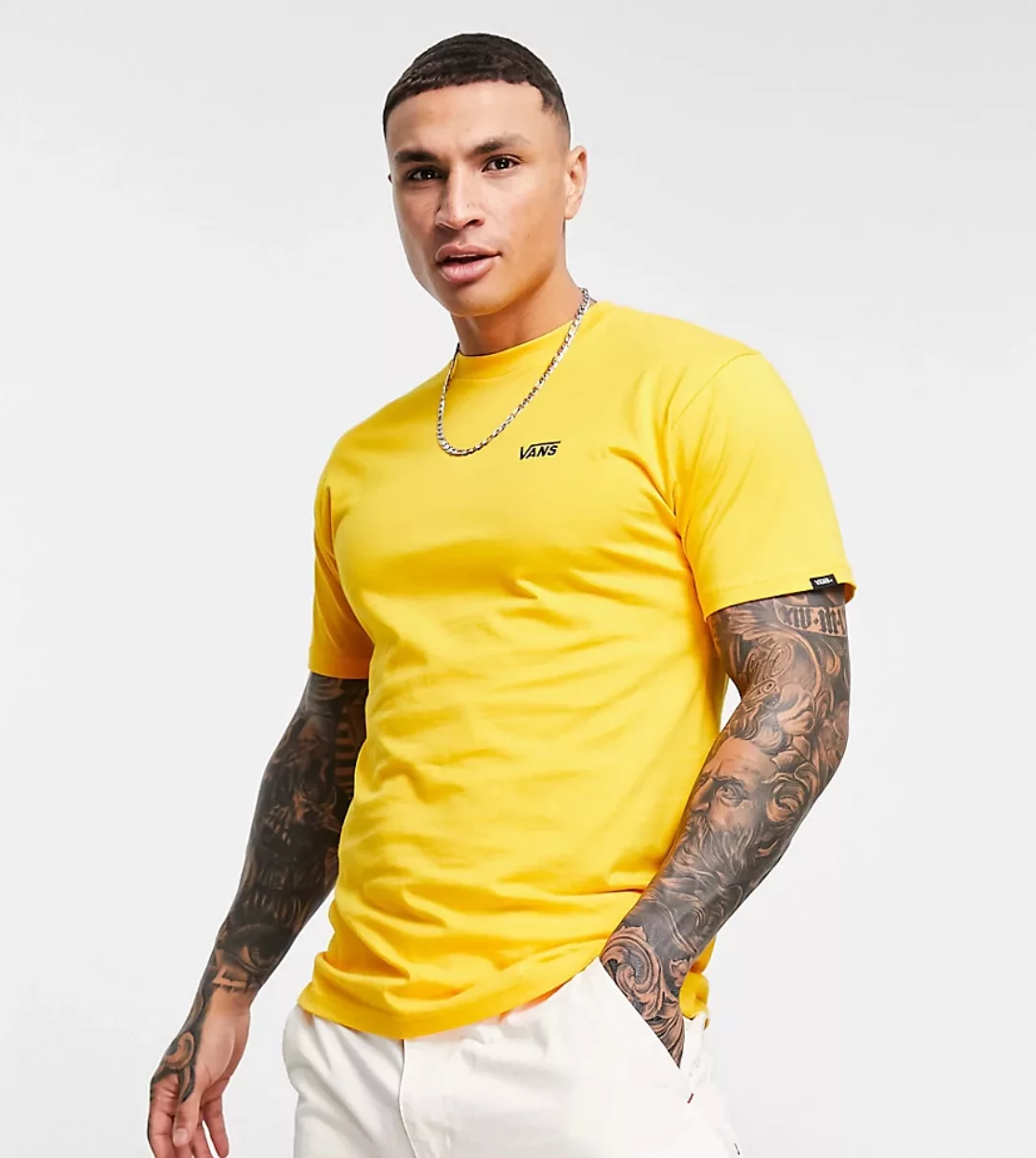 Vans – T-Shirt in Gelb mit kleinem Logo –exklusiv bei ASOS günstig online kaufen