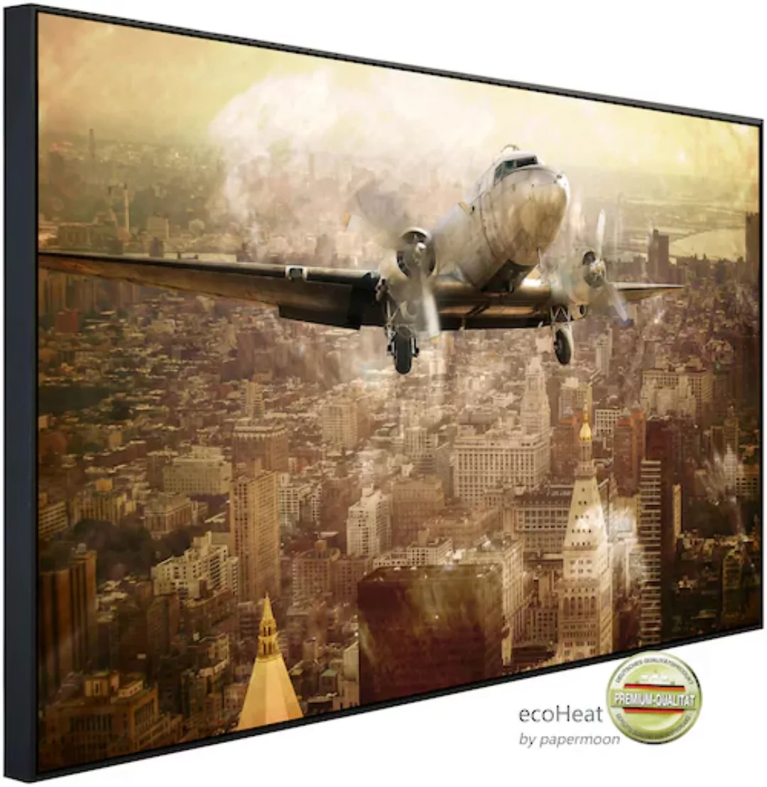 Papermoon Infrarotheizung »Flugzeug über Stadt«, sehr angenehme Strahlungsw günstig online kaufen