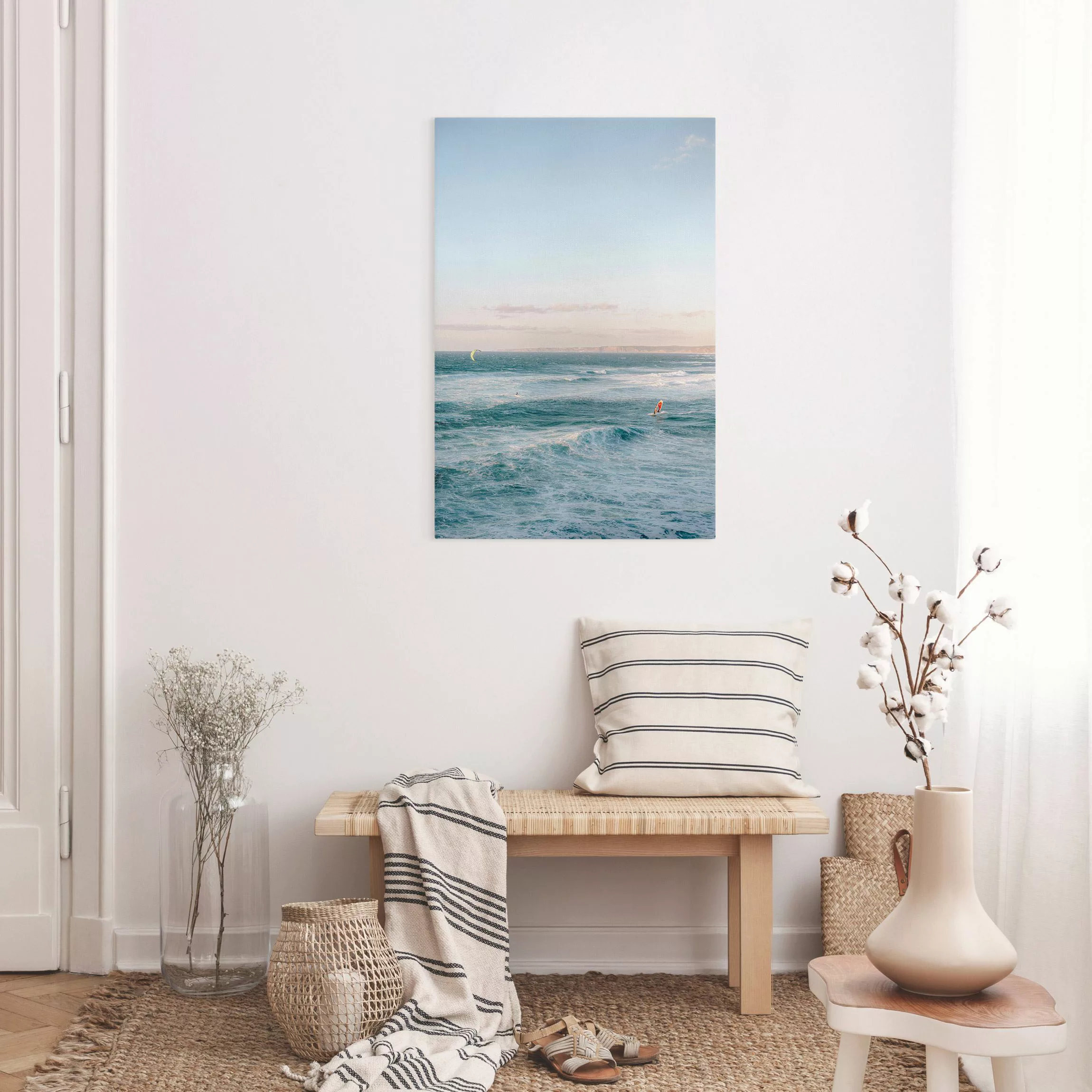 Leinwandbild Windsurfen in Pastell günstig online kaufen