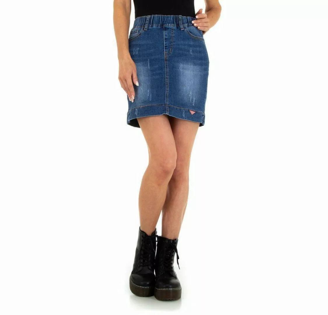 Ital-Design Jeansrock Damen Freizeit Destroyed-Look Jeansrock in Blau günstig online kaufen