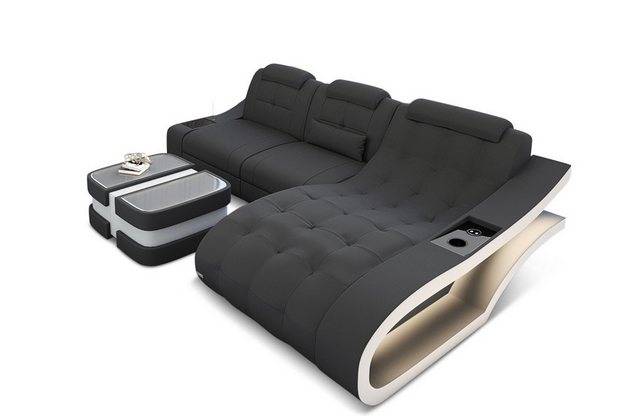 Sofa Dreams Ecksofa Stoffsofa Polster Couch Elegante M - L Form Stoff Sofa, günstig online kaufen