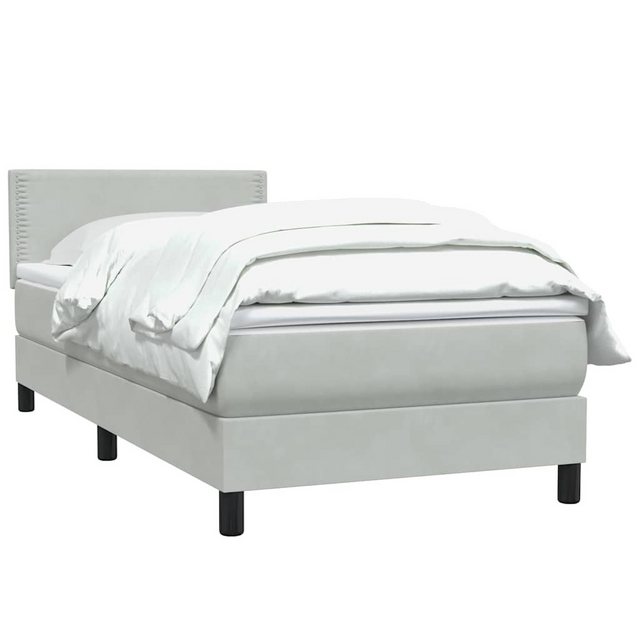 vidaXL Bett Boxspringbett mit Matratze Hellgrau 80x210 cm Samt günstig online kaufen