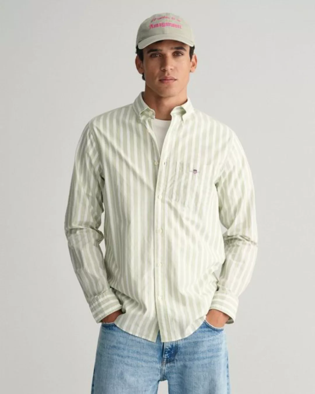 Gant Langarmhemd REG WIDE POPLIN STRIPE SHIRT mit breiten Streifen günstig online kaufen