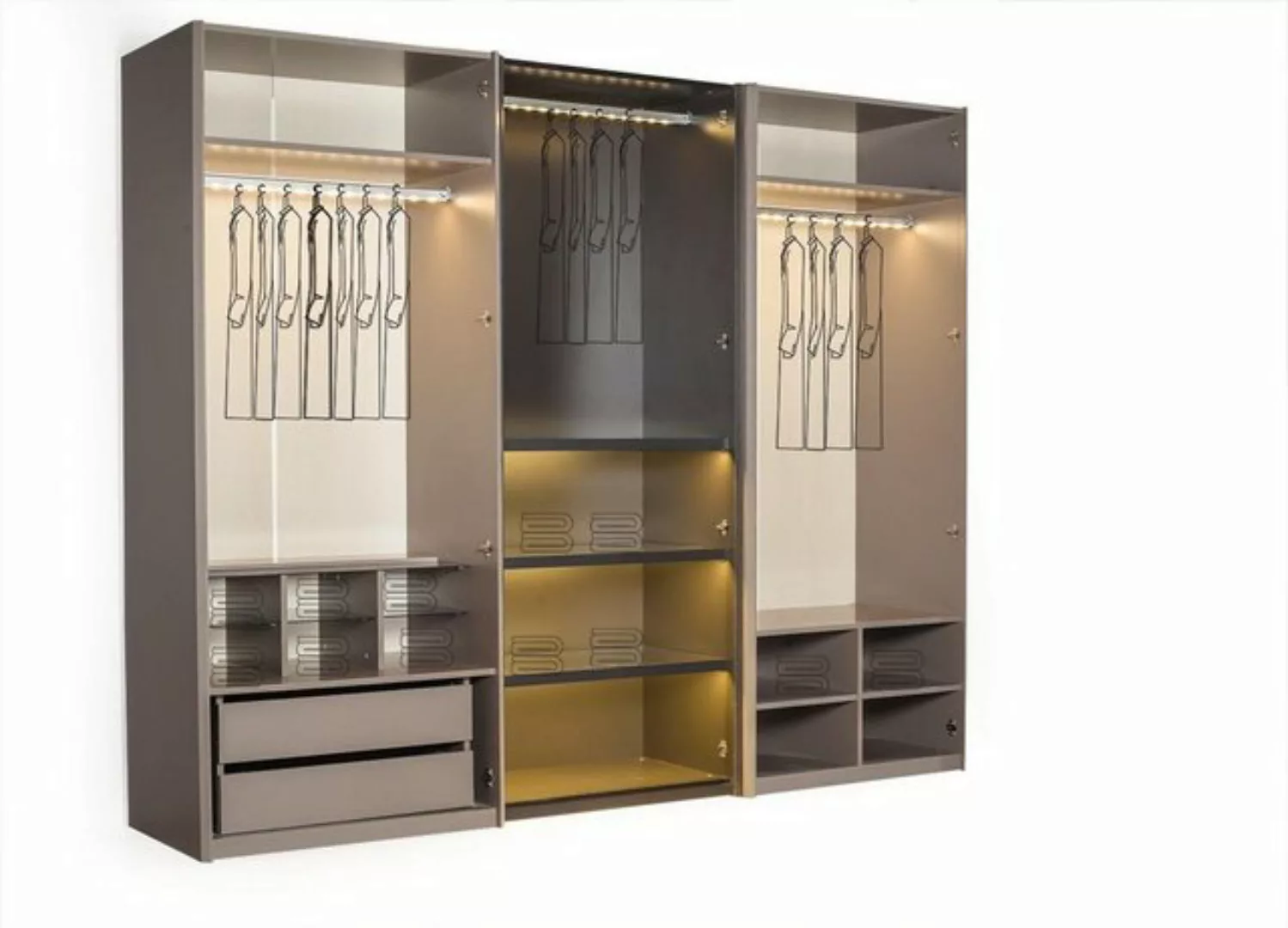 JVmoebel Kleiderschrank Braun Kleiderschrank Moderne Schlafzimmer Stilvolle günstig online kaufen