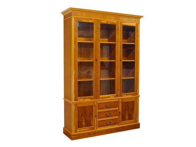 AFG Vitrine Vitrinenschrank Bücherschrank im englischen Stil Eibe (2-St) günstig online kaufen