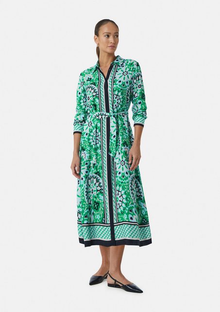 Comma Maxikleid Midi-Kleid mit verdeckter Knopfleiste und All-over-Print günstig online kaufen