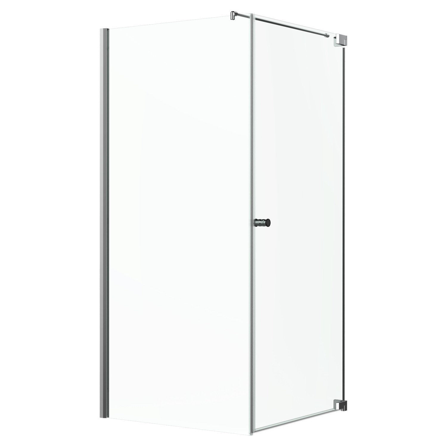 Eckdusche Brava Frame Drehtür und Wand Chrom 80 cm x 90 cm x 200 cm DIN R günstig online kaufen